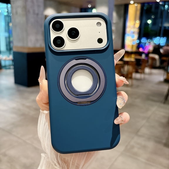 Ring for iPhone 17 Case, Built-in Rotatable Ring Stand and Secure Finger Ring Holder, Compatible with Mag-Safe, Military Grade Drop Protection, Shock Resistant for iPhone 17, Darkblue