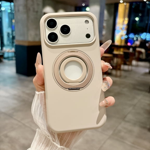 Ring for iPhone 17 Pro Max Case, Built-in Rotatable Ring Stand and Secure Finger Ring Holder, Compatible with Mag-Safe, Military Grade Drop Protection, Shock Resistant for iPhone 17 Pro Max, Gray