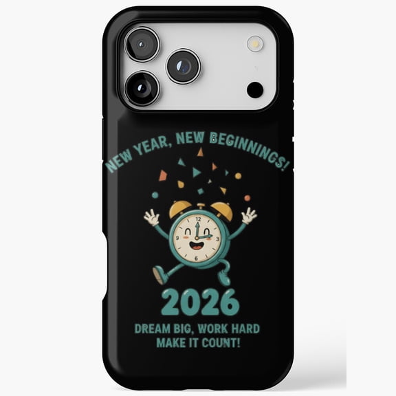 Ring in 2026 Retro Cartoon Clock Phone Case iPhone Case 17 11 12 13 14 15 16 Pro Max