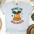 thumbnail image 1 of Ring in Holidays Shirt | Festive Bell Graphic Tee with Holly | Unisex Casual T-Shirt, Ash, Size S, 1 of 6