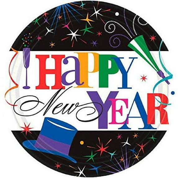 Ring in the New Year Round Paper Dessert Plates, 60 Ct. | Party Tableware