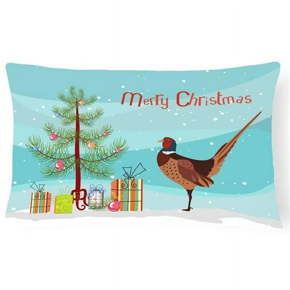 Ring-necked Common Pheasant Christmas Canvas Fabric Decorative Pillow