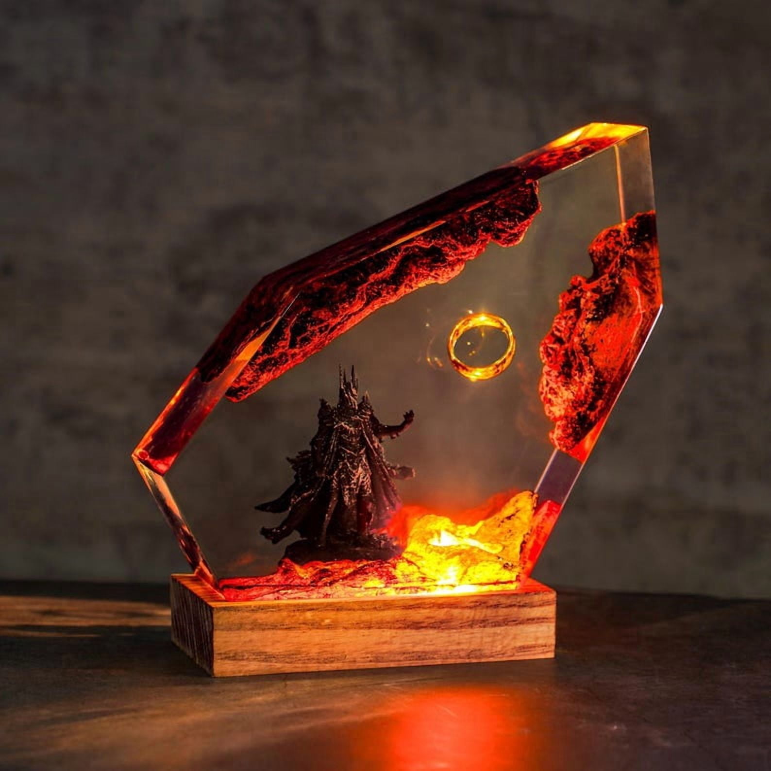 Ring of Flame Resin Lamp | Sauron Epoxy Night Light | Lord of the Rings Resin Lamp | Fantasy Night Lamp | One Ring Lava Lamp