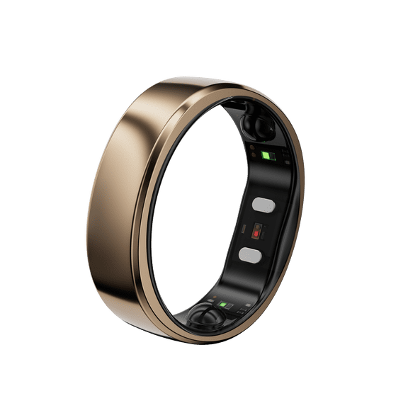 RingConn Gen 2 Air Smart Ring - 24/7 Health Tracking, Cycle Insights with Period Predictions, Ultra-Thin, Up to 10-Day Battery, Subscription-Free (Size 7, Dune Gold)