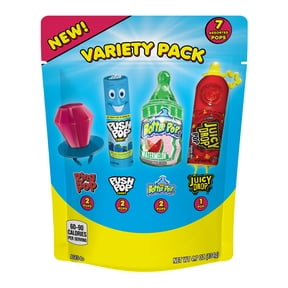 RingPop, PushPop, BabyBottlePop, JuicyDropPop, Assorted Flavored Candy, Variety Pack, 4.7 oz, 7 Pieces