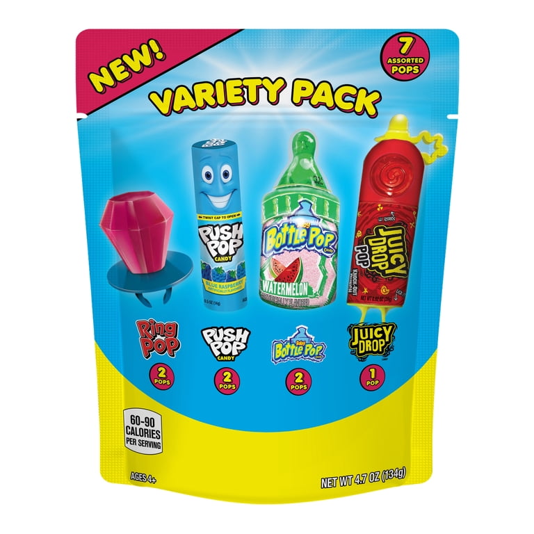 Ring Pop, Lollipop Variety Pack, 7 Pieces, Assorted Fruit Flavors