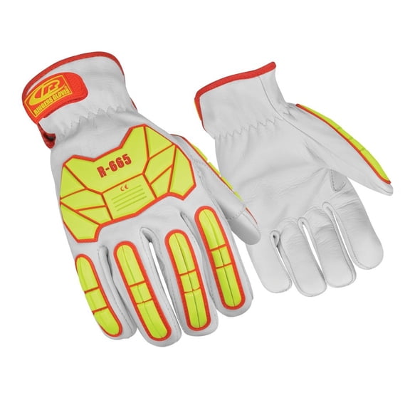 Ringers 665-13 R-Hide Impact ANSI Level-3 Cut-Resistance Leather Glove, White, XXX-Large CA2