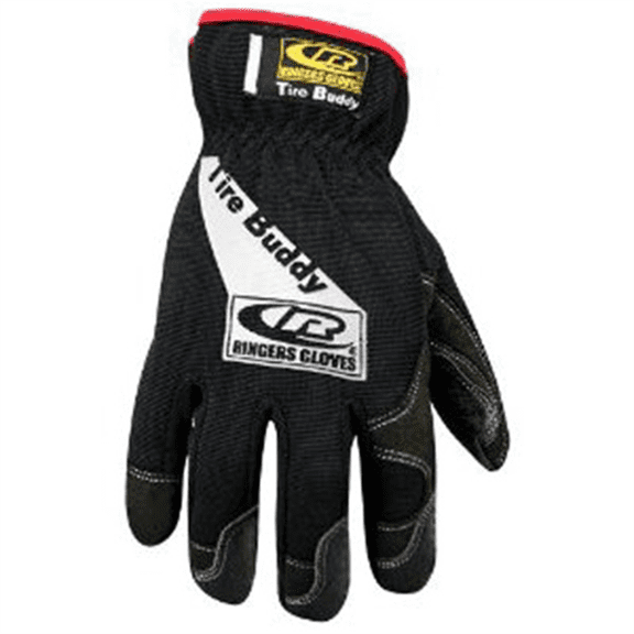 RINGERS R-103 Tire Buddy Padded Palm Automotive Work Gloves, Black Large, 1 Pair
