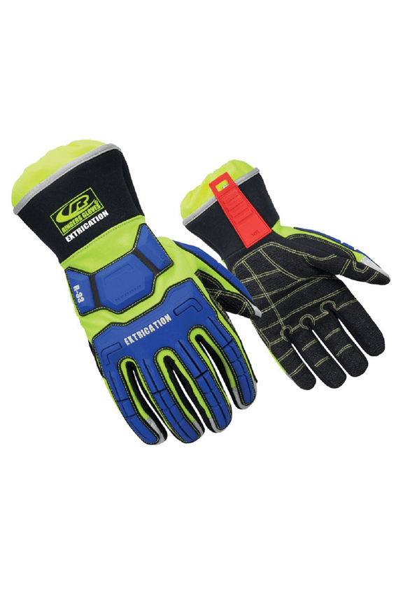 RINGERS R-337 Hybrid Impact-Resistant Extrication Gloves, Blue Medium, 1 Pair