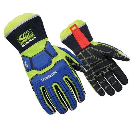 RINGERS R-337 Hybrid Impact-Resistant Extrication Gloves, Blue Large, 1 Pair