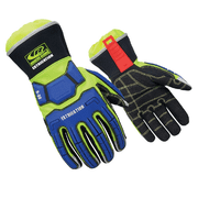 RINGERS R-337 Hybrid Impact-Resistant Extrication Gloves, Blue Large, 1 Pair