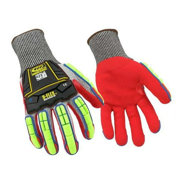 Hi-Vis Cut-Resistant Impact Coated Gloves, Cut Level A4 ,Nitrile ,Sandy ,XS 1 PR