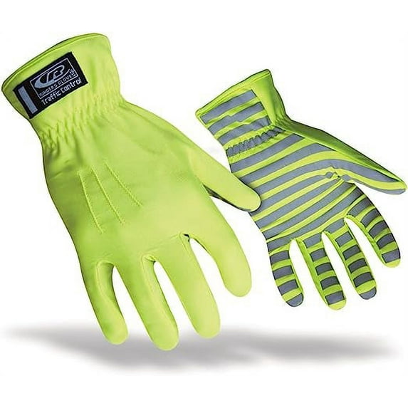 Ringers TrafficR-307 Reflective Gloves for Traffic Control, High Visibility, Green, Small