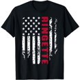thumbnail image 1 of Ringette Vintage American Flag Patriotic Winter Sports T-Shirt, 1 of 5