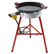 Ringg Chef Series Compact Outdoor Propane Flat Top Cooking Kit, 18-in. Enameled Steel Pan, Dual Burner & Stand for Camping and Backyards