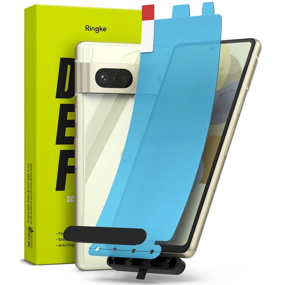 Ringke (2 Pack) Dual Easy Film Compatible with Google Pixel 7, Premium Full Cover Film Case Friendly Screen Protector with Easy Application Kit