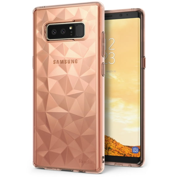 Ringke Air Prism Case Compatible with Samsung Galaxy Note 8, 3D Geometric Design Slim TPU Cover - Rose Gold