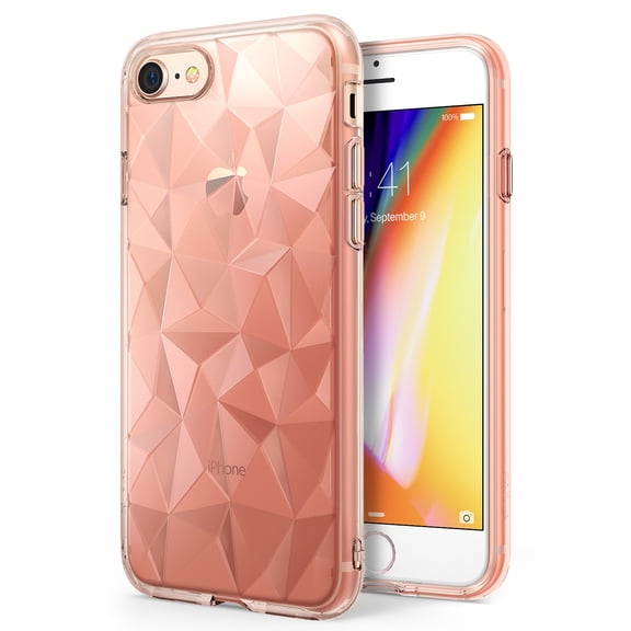 Ringke Air Prism Case Compatible with iPhone 8, 3D Geometric Design Slim TPU Cover - Rose Gold