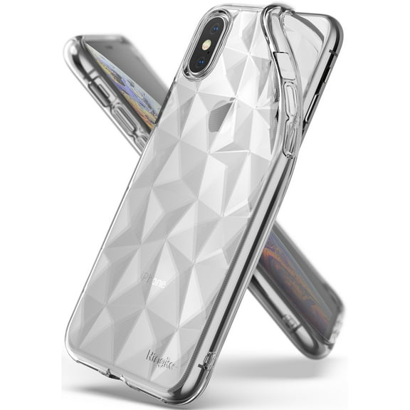 Ringke Air Prism Case Compatible with iPhone XS, 3D Geometric Design Slim TPU Cover - Clear