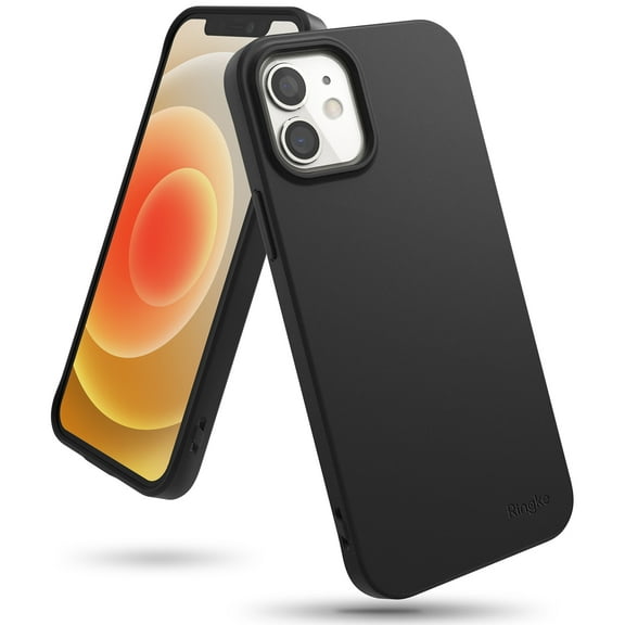 Ringke Air-S Case Compatible with iPhone 12 mini, Silicone Flexible TPU Shockproof Matte Slim Phone Cover - Black