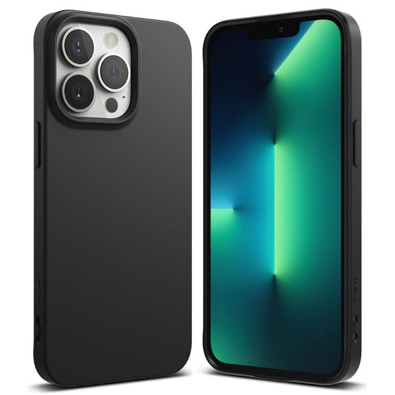 Ringke Air-S Case Compatible with iPhone 13 Pro Max, Silicone Flexible TPU Shockproof Matte Slim Phone Cover - Black