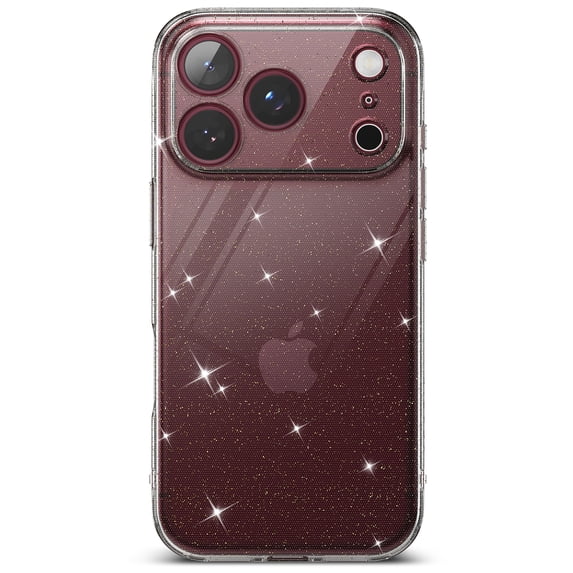 Ringke Air iPhone 18 Pro Max Case, Camera Control Button Cover, No-Case Feel, Ultra Thin Lightweight , Slim-Fit TPU, Precise Cutouts, Wireless Charging - Glitter Clear