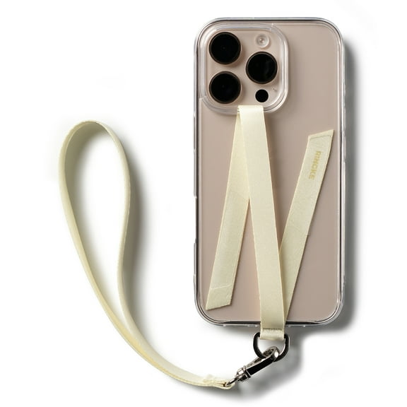 Ringke Band D Ring Hand Hook [Buckle Hand Strap] for Universal Phone Case, Adhesive Slim Band Strap Phone Holder - Butter Yellow