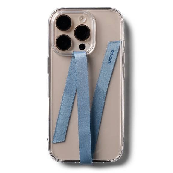 Ringke Band Strap [Easy Installation] for Universal Phone Case, Adhesive Slim Phone Holder Hand Strap - Urban Blue