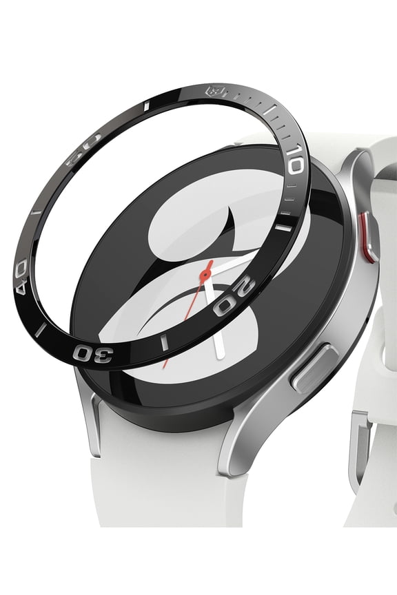 Bezel Styling Compatible with Samsung Galaxy Watch 4 40mm Bezel Ring Stainless Steel Adhesive Scratch Protection Cover Accessory - Black (40-02)