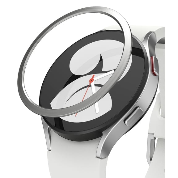 Ringke Bezel Styling Compatible with Samsung Galaxy Watch 4 44mm Bezel Ring Stainless Steel Adhesive Scratch Protection Cover Accessory - Silver (44-04)