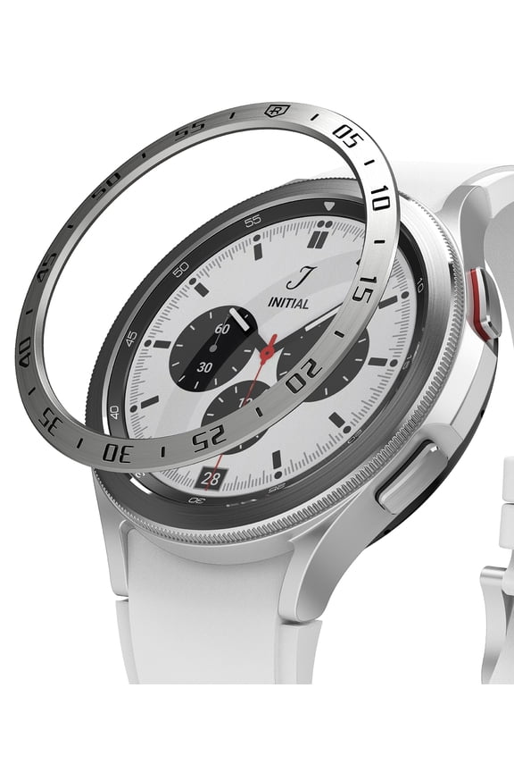 Bezel Styling Compatible with Samsung Galaxy Watch 4 Classic 42mm Bezel Ring Stainless Steel Adhesive Scratch Protection Cover Accessory - Silver (42-01)