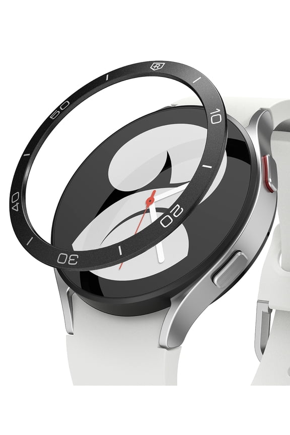 Bezel Styling Compatible with Samsung Galaxy Watch 4 40mm Bezel Ring Aluminum Adhesive Scratch Protection Cover Accessory - Black (40-15)