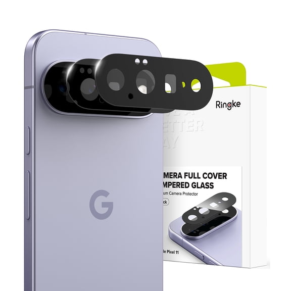 Ringke Camera Full Cover Tempered Glass for Google Pixel 11 Camera Screen Protector [2 Pack] 9H Tempered Glass Protector (2P), Full-Coverage, Scratch Resistant, HD Clear