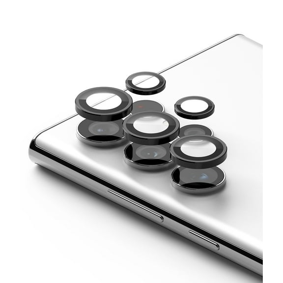 Ringke Camera Lens Frame Glass Compatible with Samsung Galaxy S22 Ultra 5G, Anti-Scratch Tempered Glass Camera Lens Protector - Black