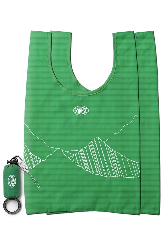 Day-Me Bag, Eco-Friendly Fordable Reusable Tote Shoulder Nylon Cute Mini Size Capsule Lightweight Bag Designed for Multi-Purpose Grocery Shopping - Mountain