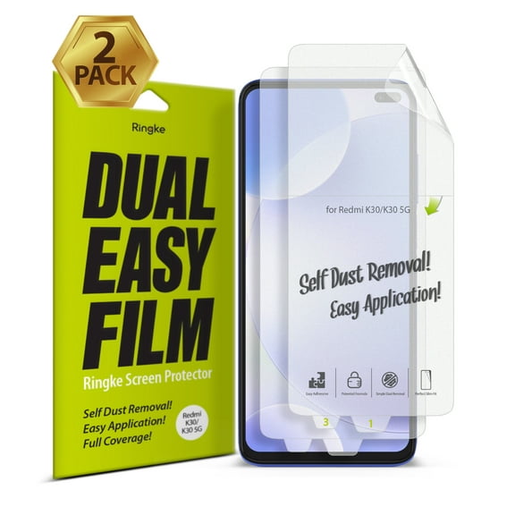 Ringke Dual Easy Film (2 Pack) Made for Xiaomi Redmi K30 Screen Protector