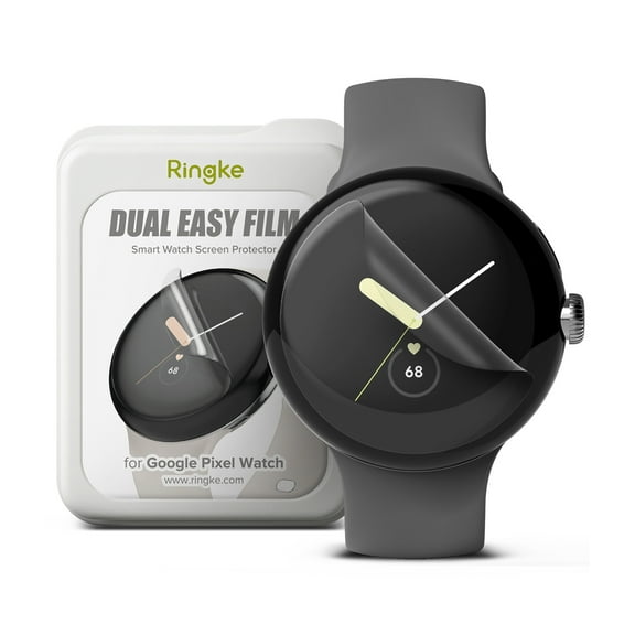 Ringke Dual Easy Film [Self Healing Repair Coating / 3 Pack] Compatible with Google Pixel Watch 2 / 1 Screen Protector, Premium Full Cover Film