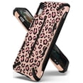 thumbnail image 1 of Ringke Dual-X Case Compatible with iPhone XR, Double Layer Heavy Duty Defense Armor Cover - Leopard Pink, 1 of 7