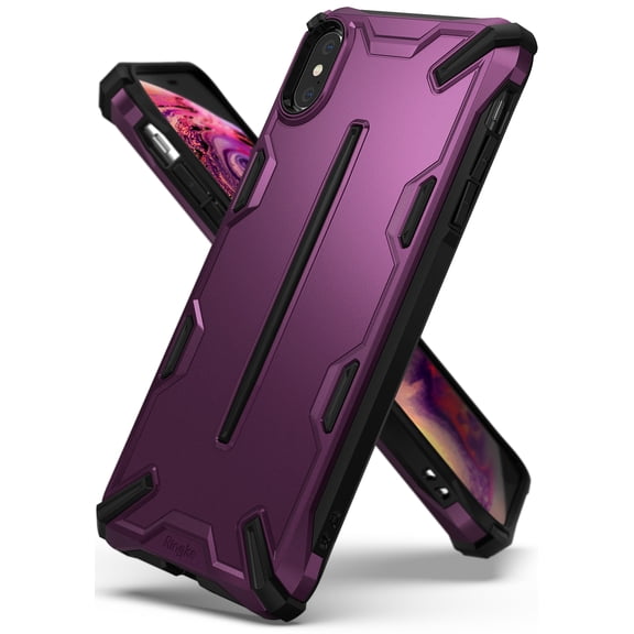 Ringke Dual-x Case Compatible with iPhone XS, Double Layer Heavy Duty Defense - Metallic Purple