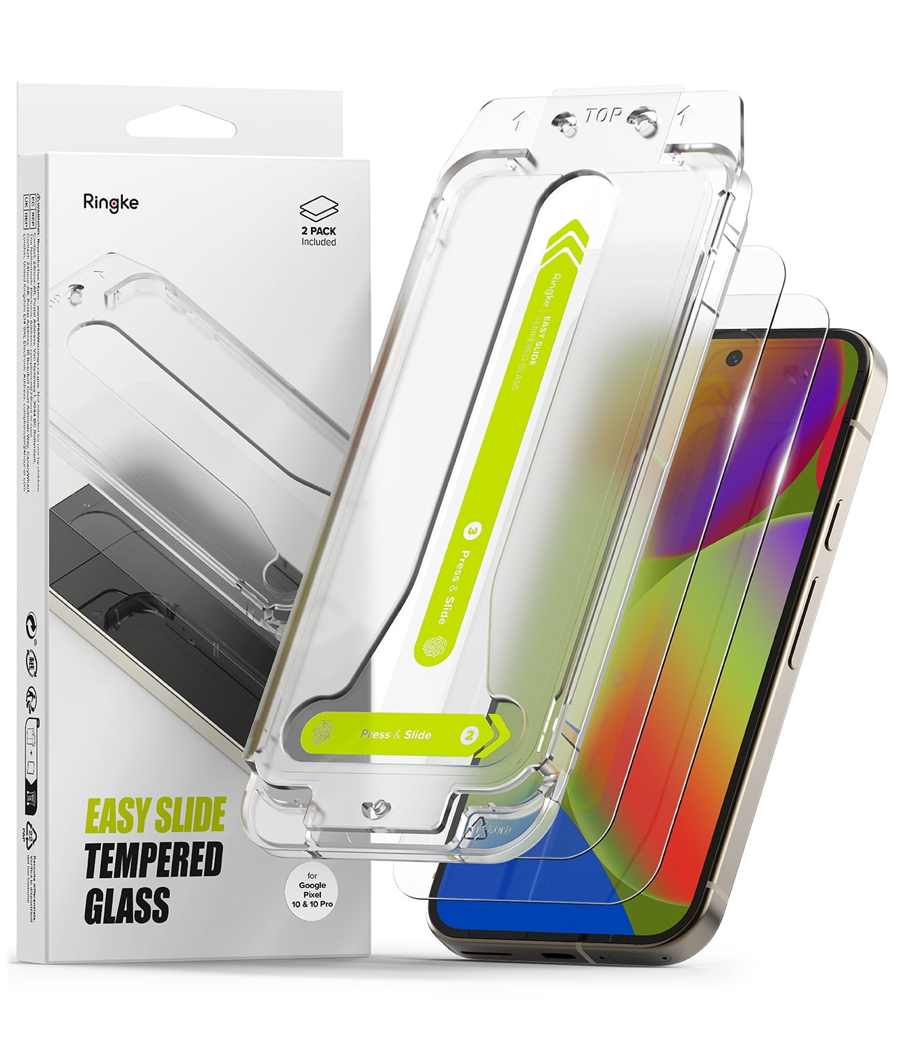 Ringke Easy Slide Tempered Glass [2 Pack] for Pixel 10 Pro / 10, 9H ...