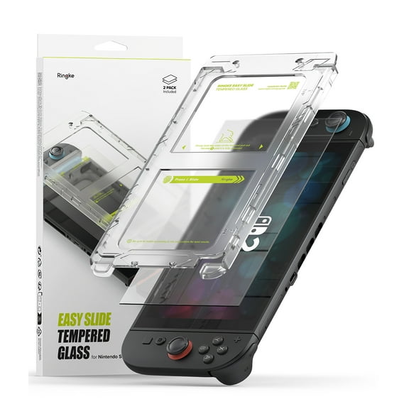 Ringke Easy Slide Tempered Glass [Easy-Installation Tool] for Nintendo Switch 2 Screen Protector, 9H Hardness Shatterproof Protector