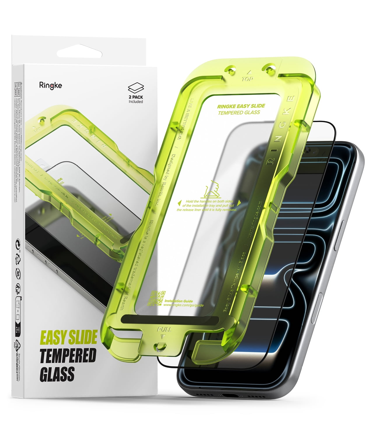 Ringke Easy Slide Tempered Glass [Easy-Installation Tool] for iPhone 17 ...