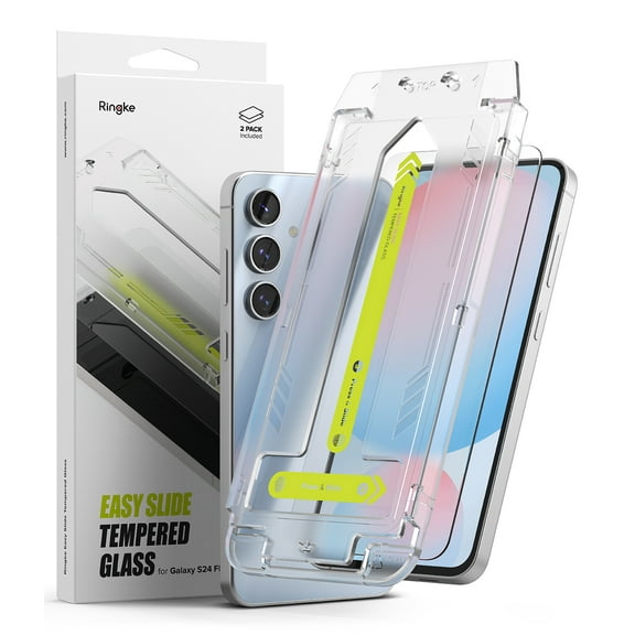 Ringke Easy Slide Tempered Glass for Samsung Galaxy S24 FE Screen Protector, HD Clear Anti-Scratch Tempered Glass Film with Easy Installation Tool - Clear