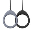 thumbnail image 1 of Ringke Finger Ring Strap Silicone Smartphone Grip Lanyard Holder [2 Pack] with Anti-Slip Mount Function Compatible with Phone Cases, Keys, Cameras, and More - Black & Lavender Gray, 1 of 10