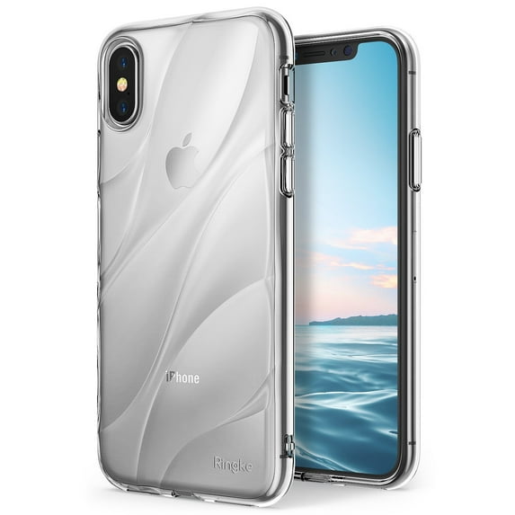Ringke Flow Case Compatible with iPhone 8, Minimalist Wavy Textured Shock Absorption TPU Lightweight Design Cover - Clear