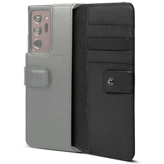 Ringke Folio Signature Plus Case Compatible with Samsung Galaxy Note 20 Ultra, Handcrafted Artisan Leather Wallet Cover with Extra Card Slot - Black