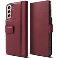 thumbnail image 1 of Ringke Folio Signature Plus Case Compatible with Samsung Galaxy S21, Handcrafted Artisan Leather Wallet Cover with Extra Card Slot - Burgundy, 1 of 11