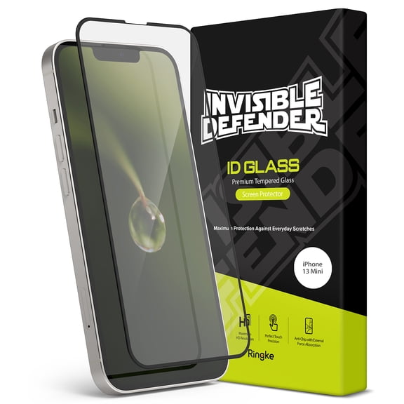Ringke Full Cover Glass Screen Protector Compatible with iPhone 13 Mini, Full Coverage Tempered Glass Protective Film