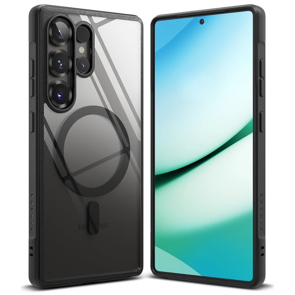 Ringke Fusion Bold Magnetic for Galaxy S25 Ultra Case, Compatible with Magnetic Clear Heavy Duty Rugged Anti-Yellowing Protective Frame Cover - Black