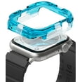 thumbnail image 1 of Ringke Fusion Bumper Compatible with Apple Watch 9 / 8 / 7 45mm, Apple Watch SE / 6 / 5 / 4 44mm Case, Double-layer Cover for Women, Men - Neon Blue, 1 of 9